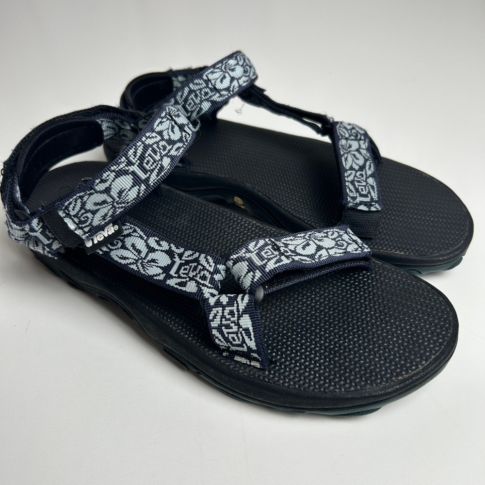 Teva Tirra Sandals Womens 8 Blue White Geometric Floral Strappy Sport 6402